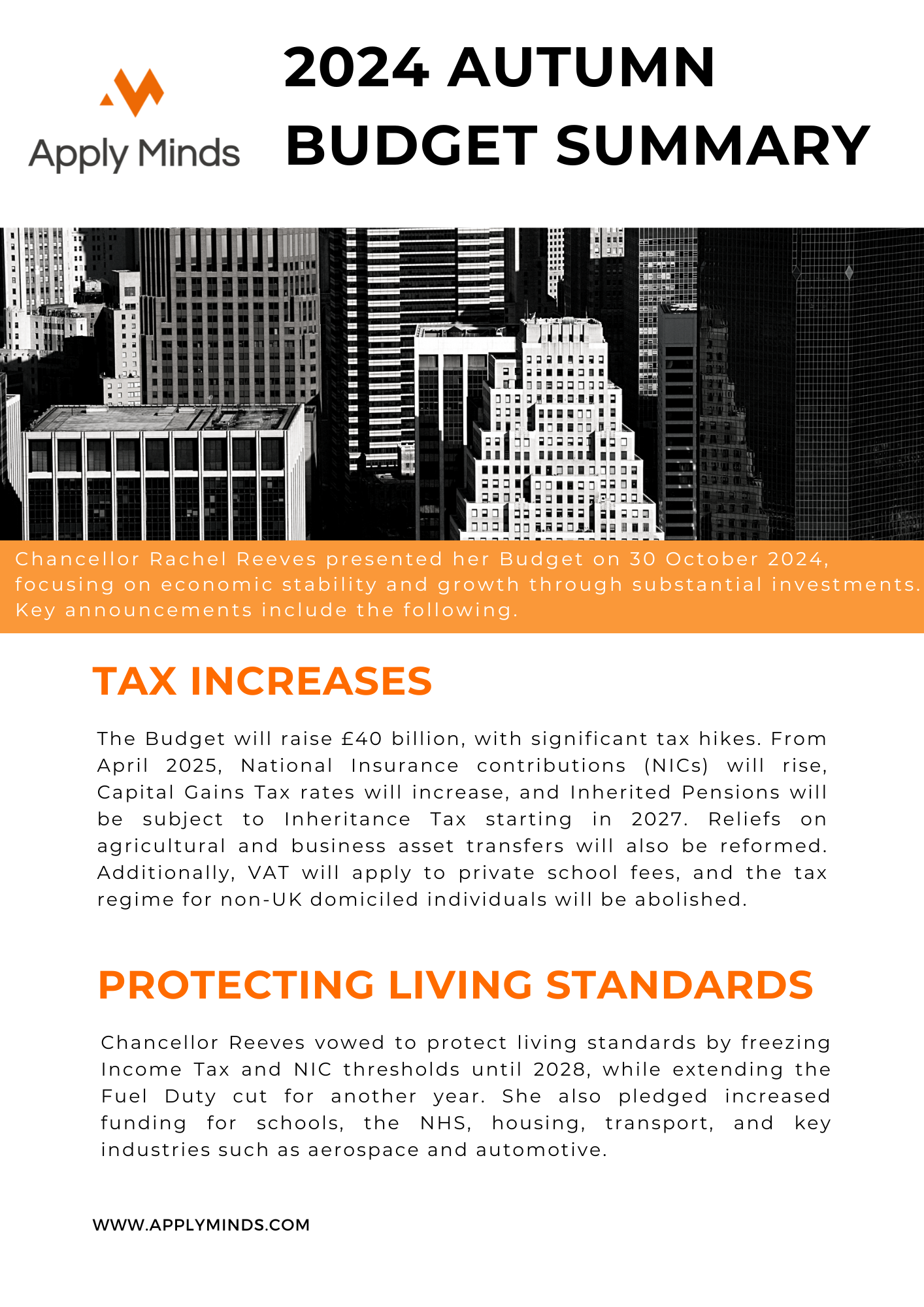 Autumn Budget Summary 2024